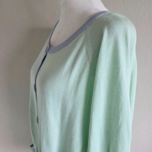 Talbots Plus Size 3X Cardigan Sweater Silk Blend Lightweight Mint Green NEW - Picture 4 of 9